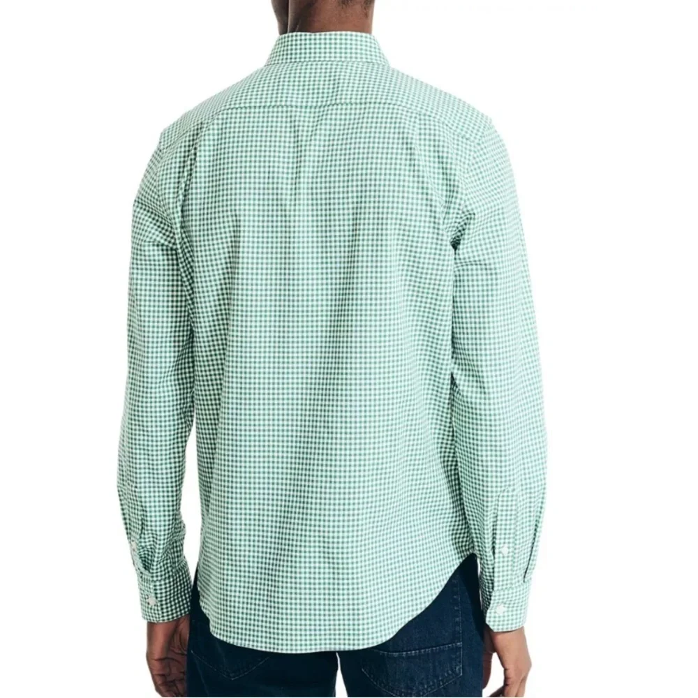 J. Crew Secret Wash Organic Cotton Poplin Button Down Shirt For Men Gingham XL